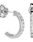 Cercei Hoop Regali din Aur 14k cu Diamante Create în Laborator de 0.54 ct din 14k Aur Alb - Castelo.ro