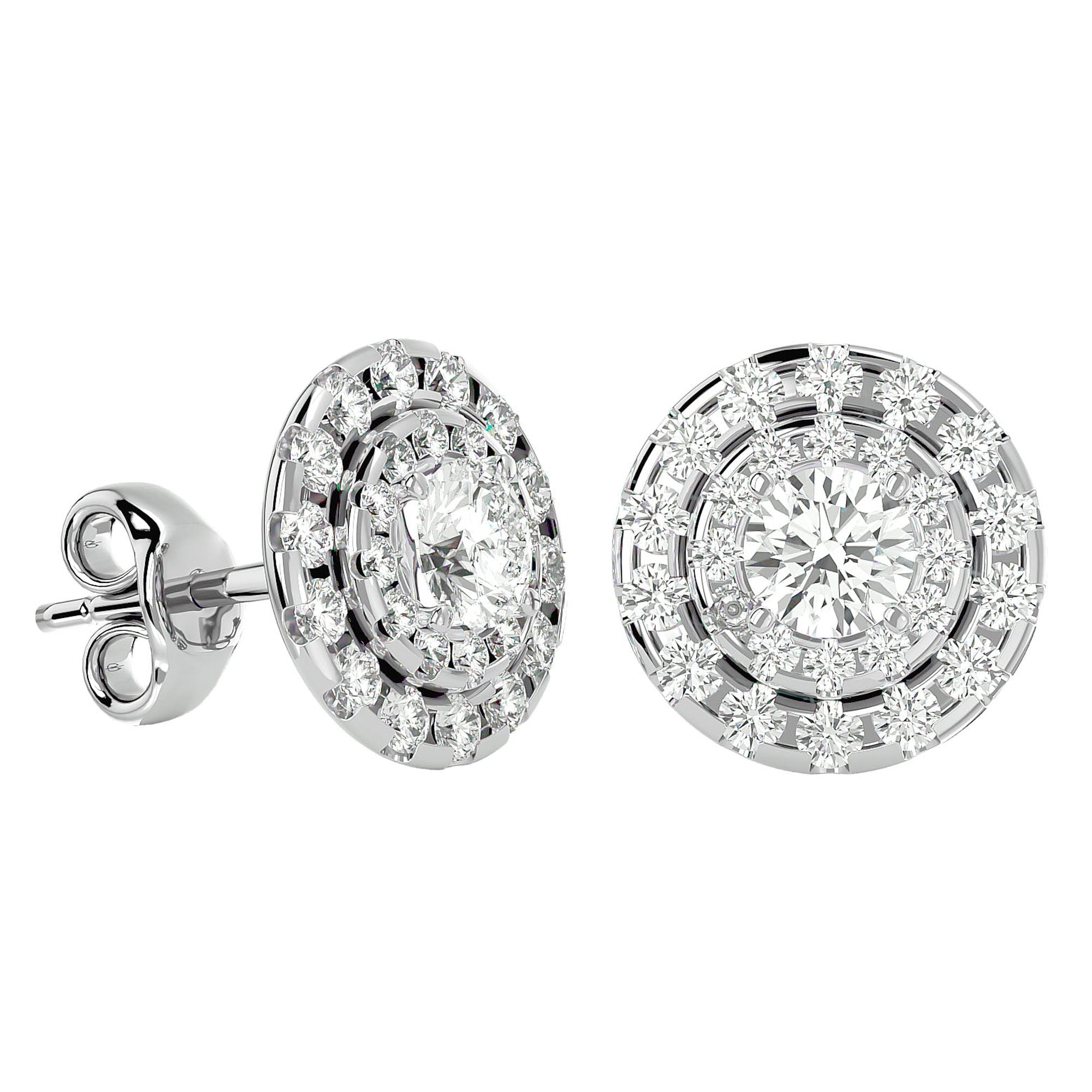 Cercei Halo Distins Cu Moissanite de 1.97 ct din - Castelo.ro