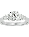 Inel de Logodnă Hélène cu Trei Moissanite de 2.18 ct din Platina - Castelo.ro