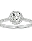Inel de Logodnă Talisman cu Moissanite Halo Pavé de 0.89 ct din Platina - Castelo.ro
