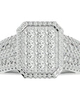 Inel Nobil din Aur 14k cu Diamante Create în Laborator Pavé de 1.53 ct din 14k Aur Alb - Castelo.ro