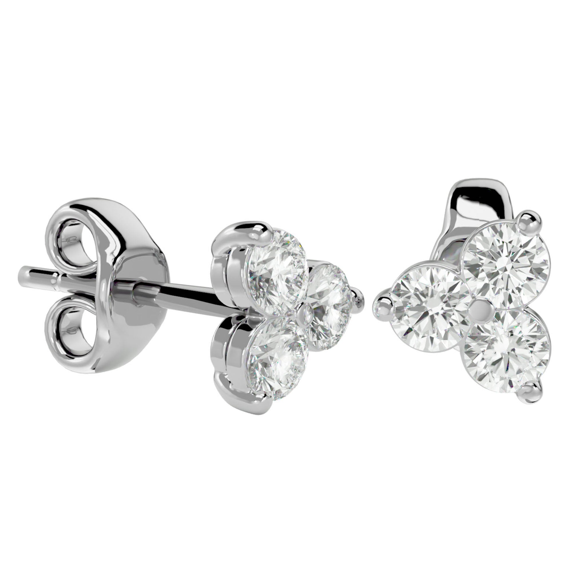 Cercei Stud Martini din Aur 14k Moissanite de 0.44 ct din 14k Aur Alb - Castelo.ro