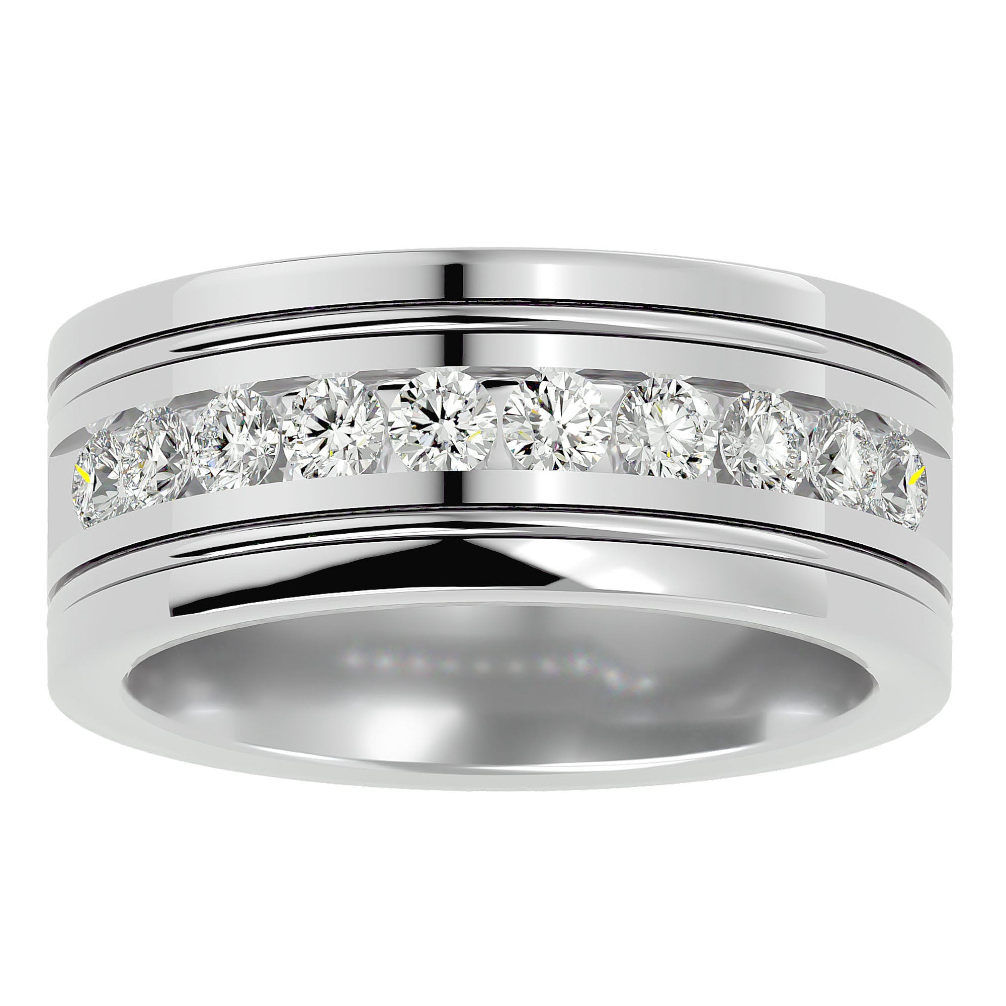 Verighetă Juliette cu Bandă De Diamante Naturale de 1.01 ct din Platina - Castelo.ro