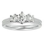 Inel de Logodnă Solitaire Pavè cu Diamante Create în Laborator de 0.90 ct din Platina - Castelo.ro