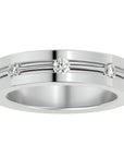 Verighetă din Aur 14k cu Bandă De Diamante Naturale de 0.56 ct din 14k Aur Alb - Castelo.ro