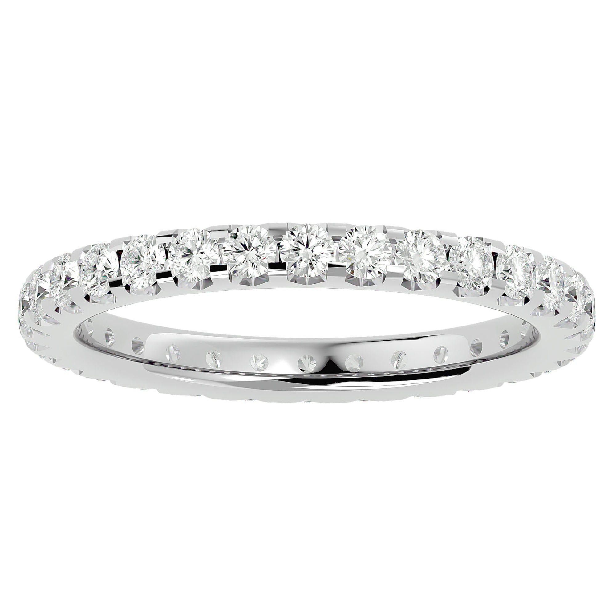 Inel Eternity din Aur 14k cu Moissanite de 1.04 ct din 14k Aur Alb - Castelo.ro