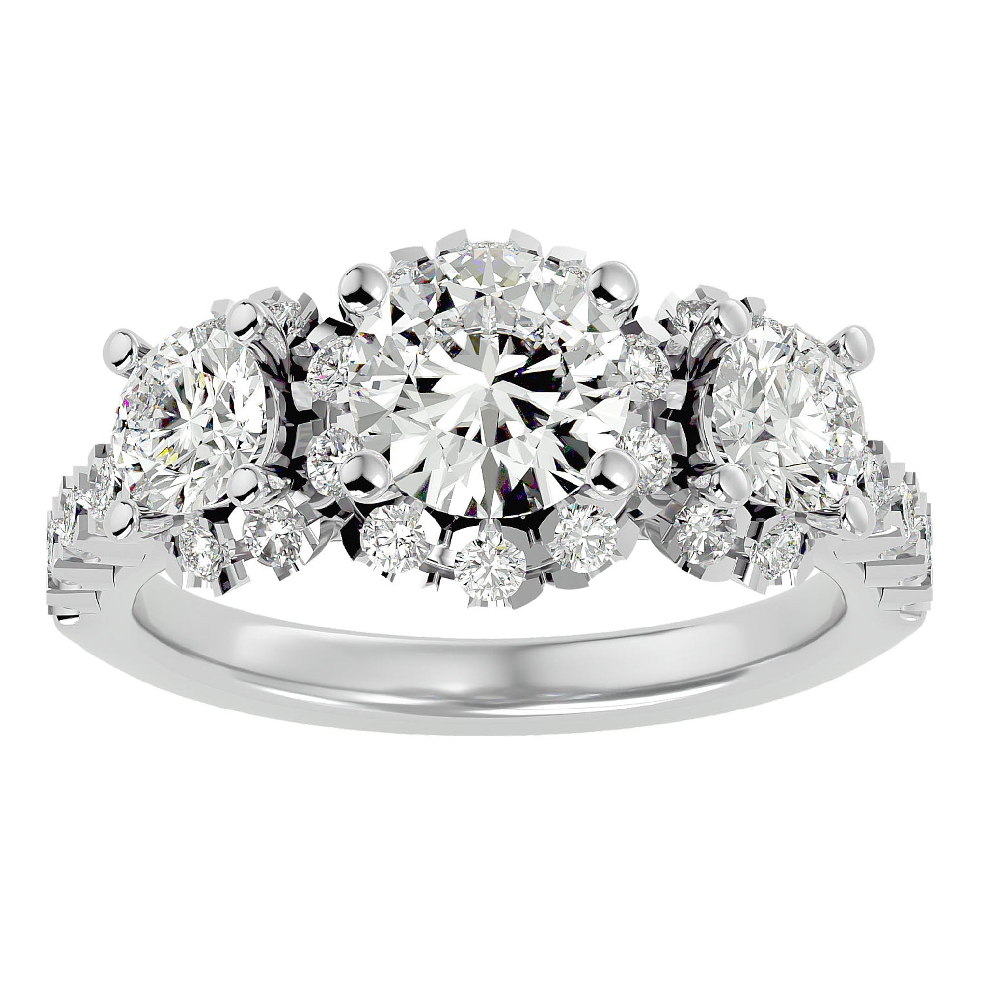 Inel de Logodnă Imperial din Aur 14k cu Diamante Create în Laborator de 2.04 ct din 14k Aur Alb - Castelo.ro