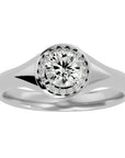 Inel de Logodnă Retro din Aur 14k cu Diamante Naturale Brilliant Halo de 0.54 ct din 14k Aur Alb - Castelo.ro
