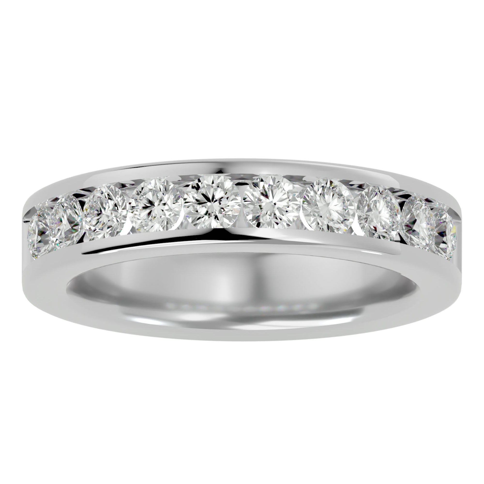 Verighetă cu Moissanite Eternity de 1.01 ct din Platina - Castelo.ro