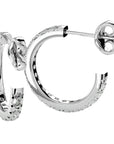 Cercei Hoop din Aur 14k Cu Diamante Naturale de 0.70 ct din 14k Aur Alb - Castelo.ro