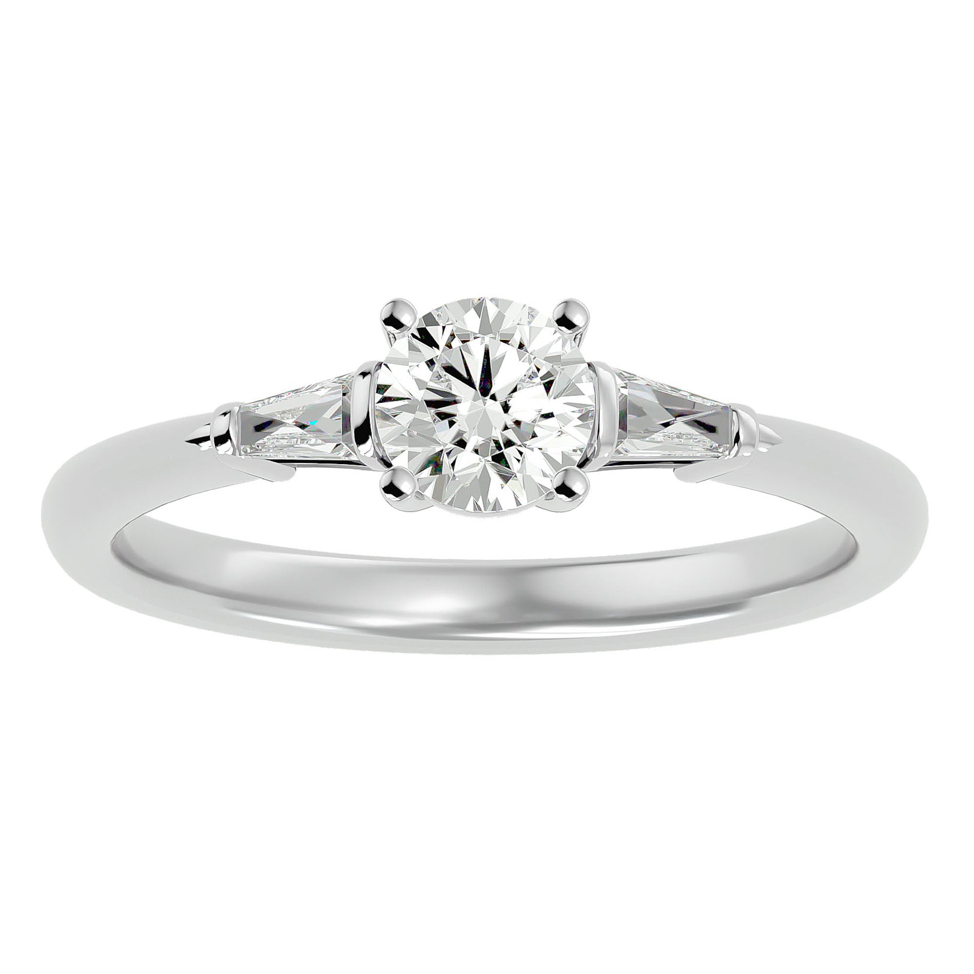 Inel de Logodnă Solitaire din Aur 14k cu Diamant Natural de 0.69 ct din 14k Aur Alb - Castelo.ro
