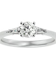 Inel de Logodnă Solitaire din Aur 14k cu Diamant Natural de 0.69 ct din 14k Aur Alb - Castelo.ro