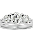 Inel de Logodnă cu Trei Diamante Naturale de 2.22 ct din Platina - Castelo.ro