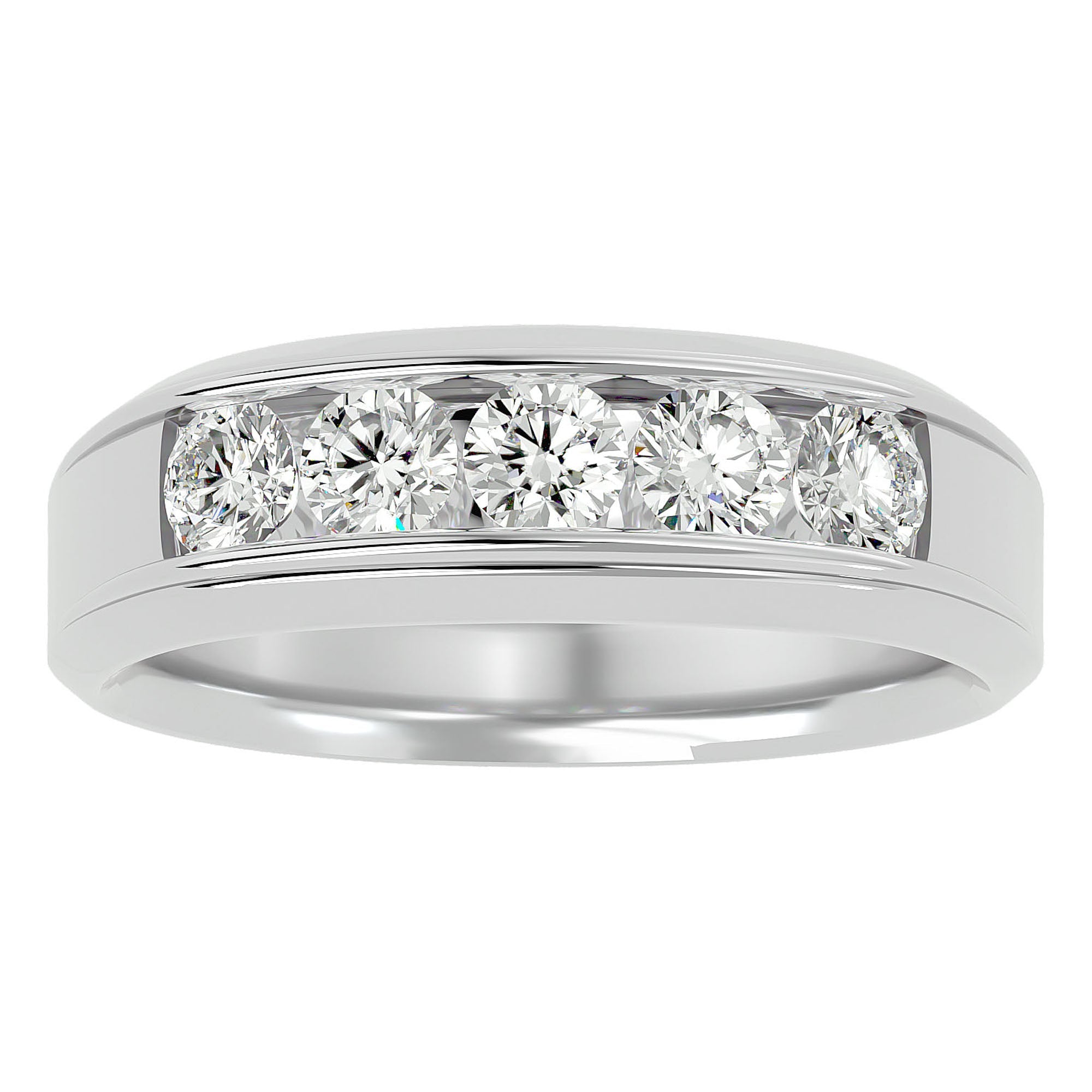 Verighetă Emilia din Aur 14k cu Diamante Naturale de 1.29 ct din 14k Aur Alb - Castelo.ro