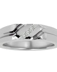 Verighetă din Aur 14k cu Tăietură si Diamante Naturale de 0.18 ct din 14k Aur Alb - Castelo.ro