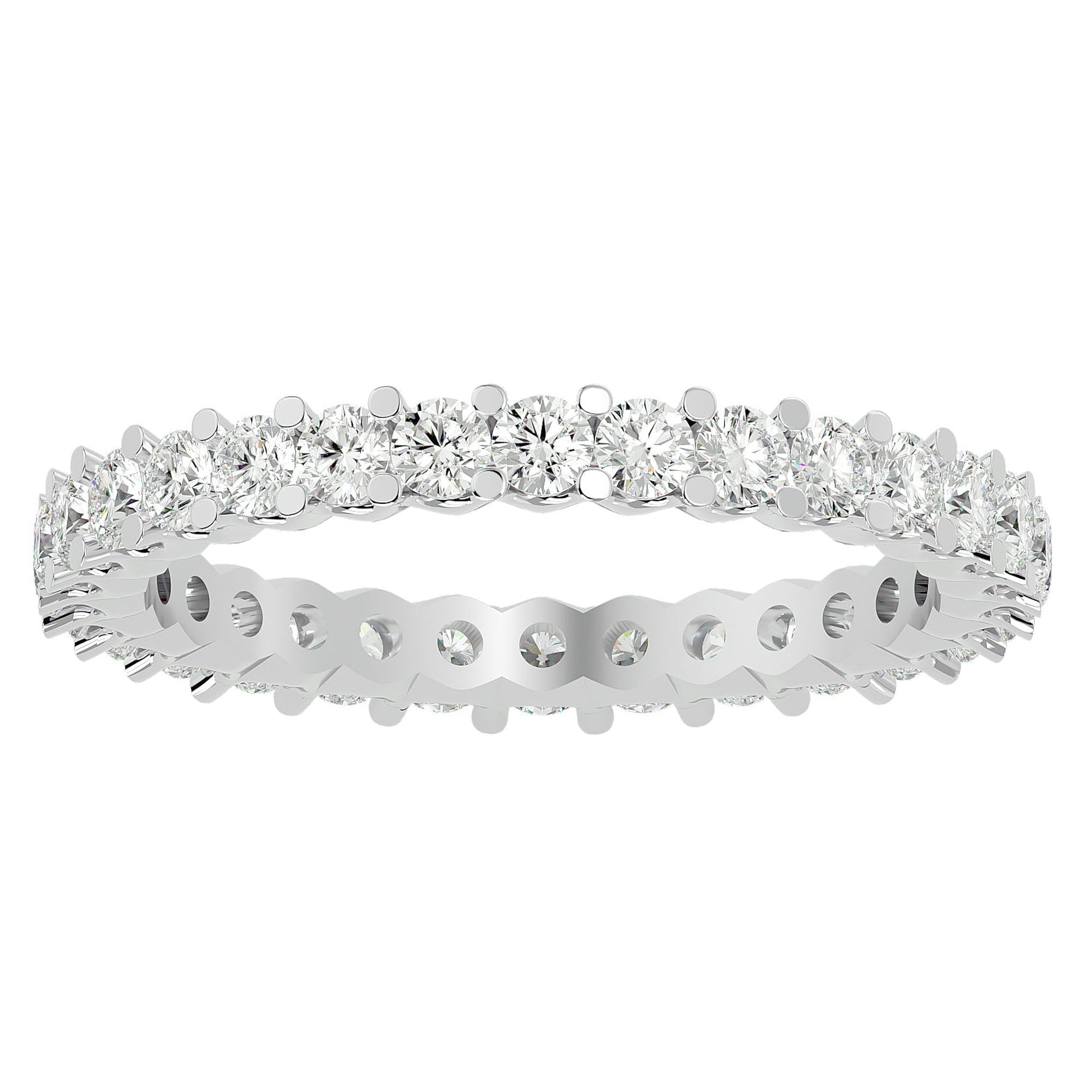 Inel Eternity cu Moissanite de 1.20 ct din Platina - Castelo.ro