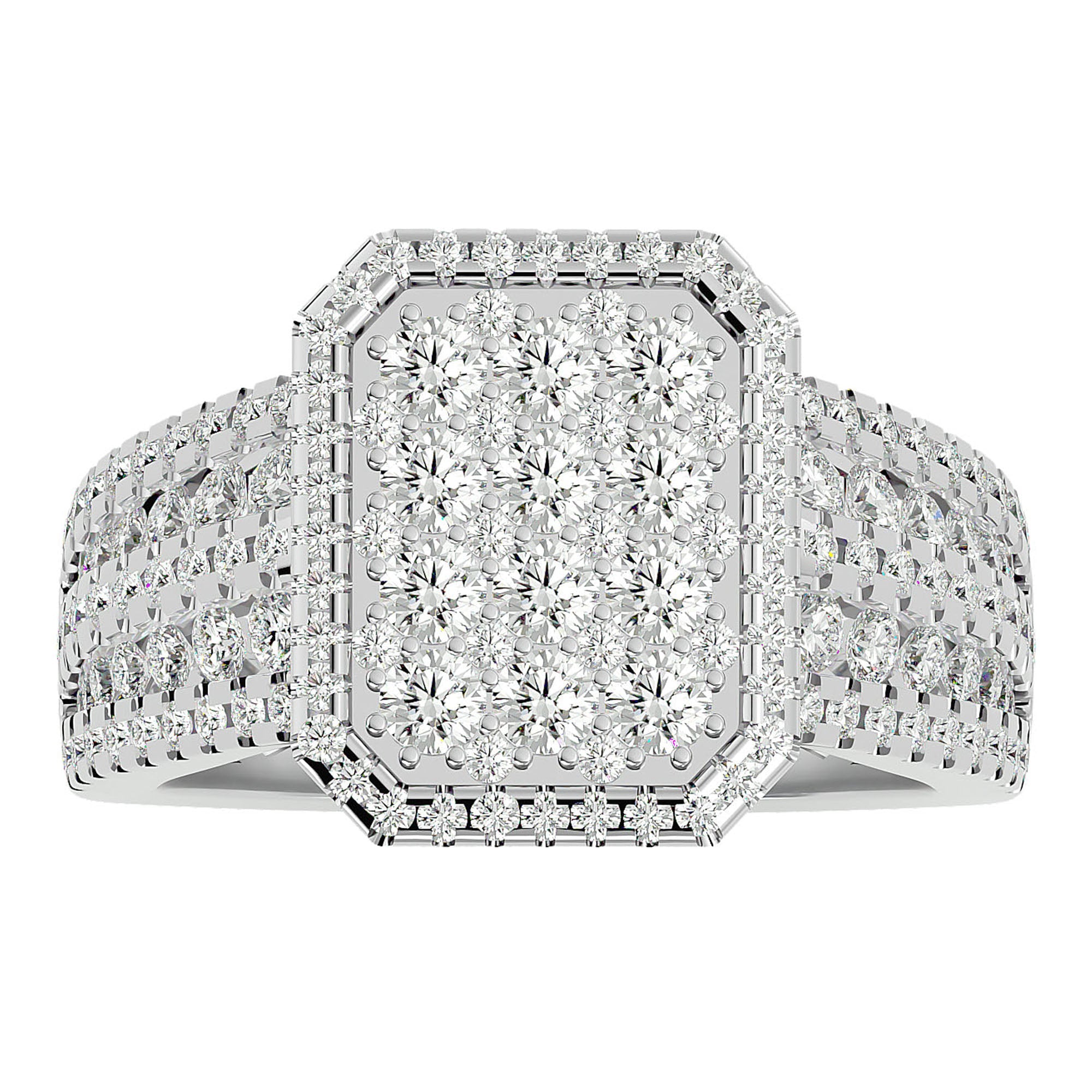 Inel Nobil cu Diamante Naturale Pavé de 1.53 ct din Platina - Castelo.ro