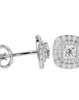 Cercei Stud din Aur 14k Cu Moissanite de 2.2 ct din 14k Aur Alb - Castelo.ro