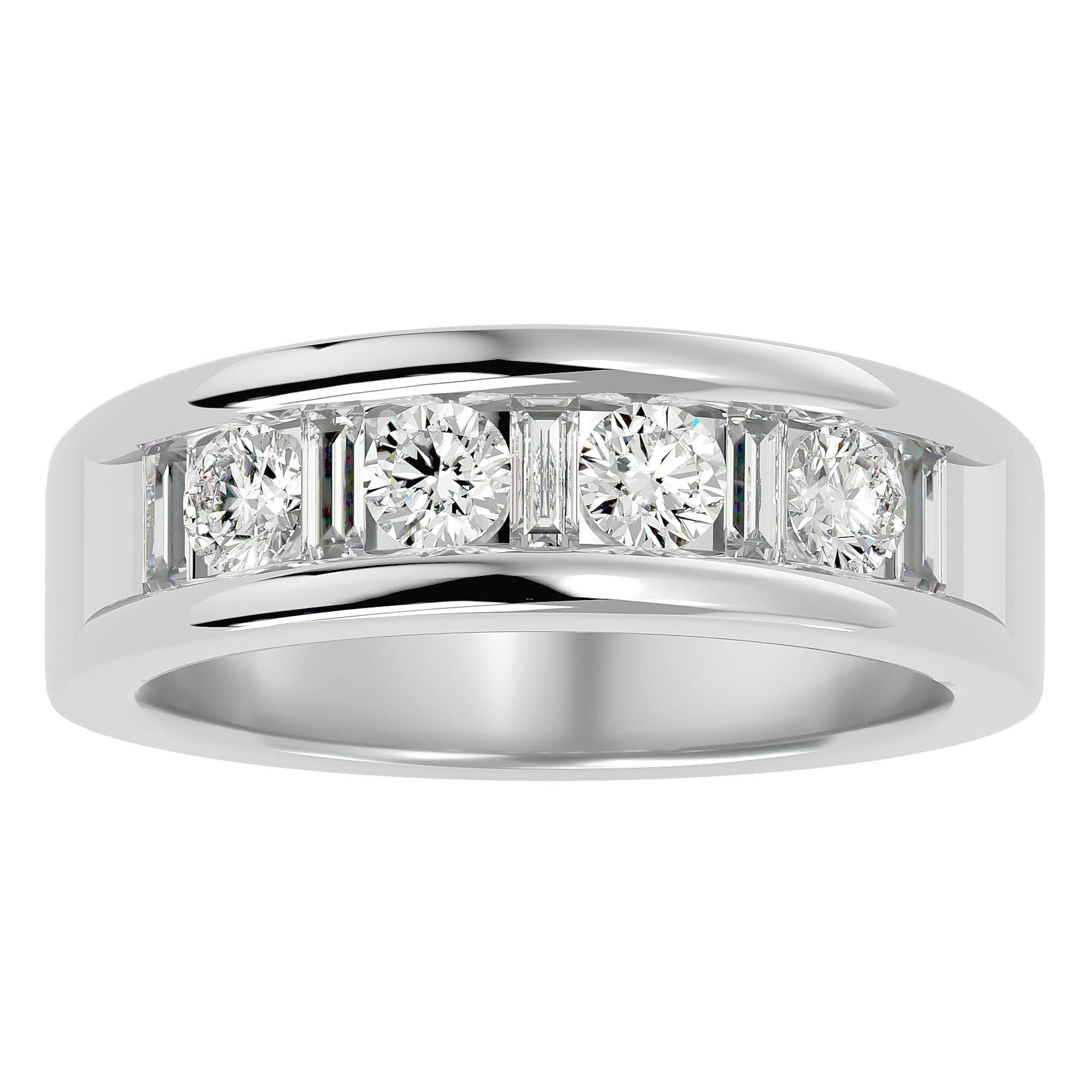 Verighetă Eternă din Aur 14k cu Diamante Naturale de 1.24 ct din 14k Aur Alb - Castelo.ro