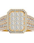Inel Nobil cu Moissanite Pavé de 1.53 ct din 18k Aur Galben - Castelo.ro