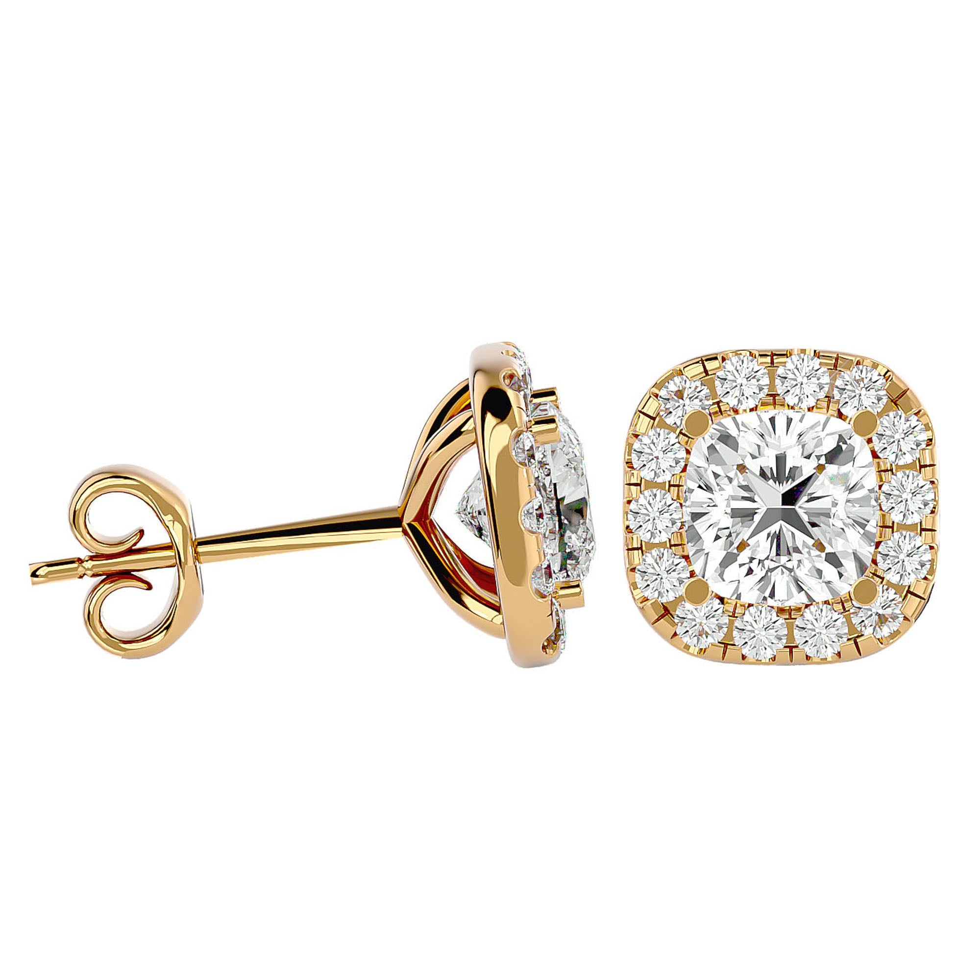 Cercei Stud din Aur 14k Cu Diamante Naturale de 2.06 ct din 14k Aur Galben - Castelo.ro