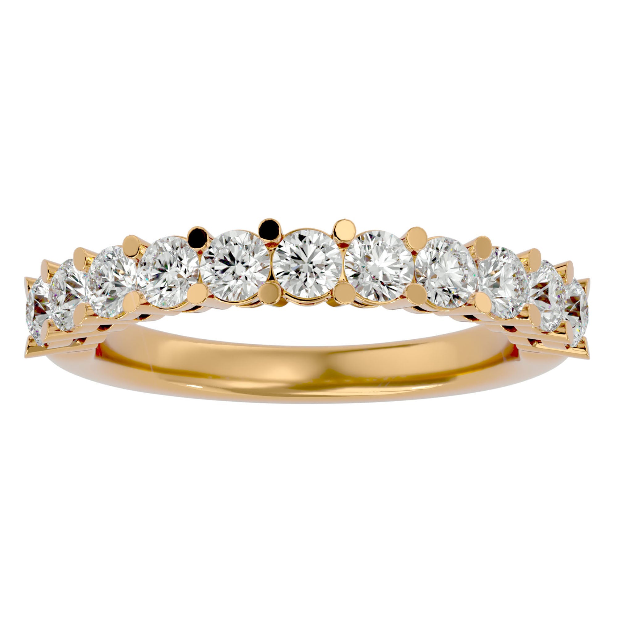 Inel Cu 11 Diamante Naturale Montate In Prong 1.11 ct din 18k Aur Galben - Castelo.ro