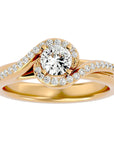 Inel de Logodnă din Aur 14k cu Diamante Naturale Pavé în Spirală Eternă de 0.61 ct din 14k Aur Galben - Castelo.ro