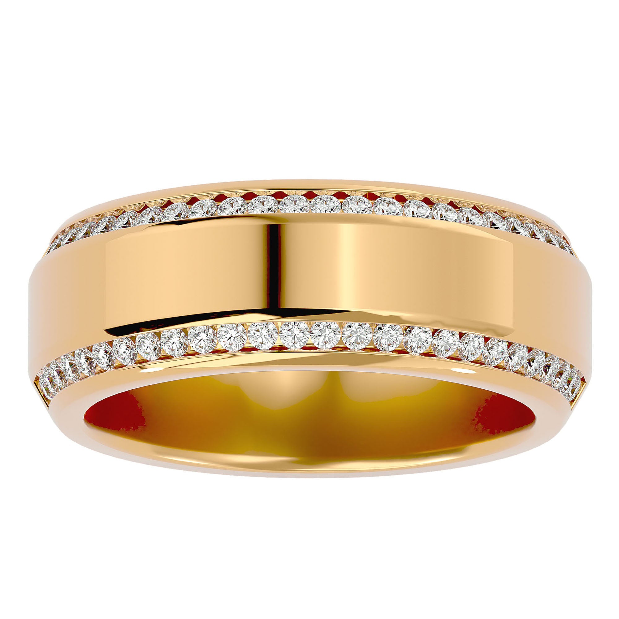 Verighetă cu Bandă De Moissanite de 0.53 ct din 18k Aur Galben - Castelo.ro