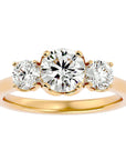 Inel de Logodnă Vivienne cu Trei Moissanite de 1.62 ct din 18k Aur Galben - Castelo.ro