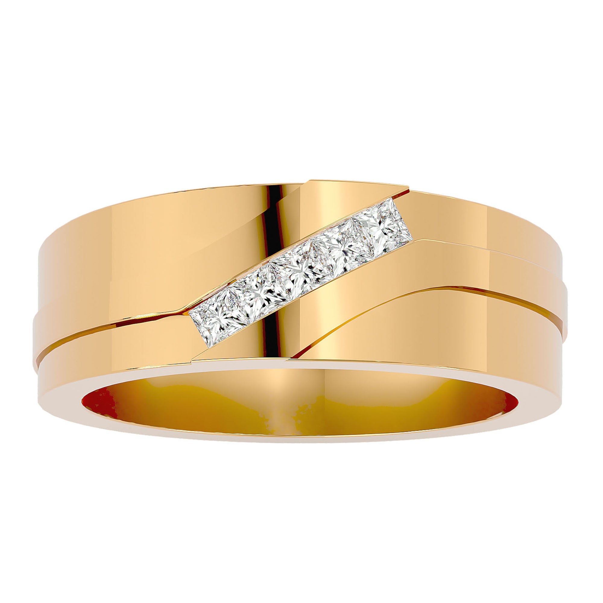 Verighetă Prestigiu cu Moissanite de 0.36 ct din 18k Aur Galben - Castelo.ro