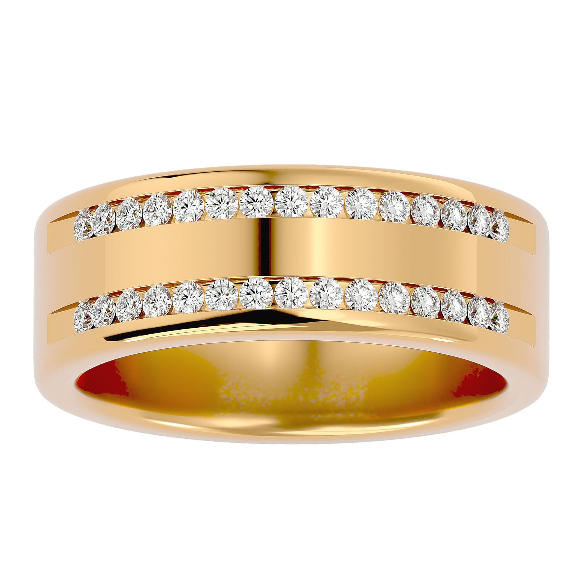 Verighetă Solène din Aur 14k Cu Două Rânduri De Diamante Naturale de 0.46 ct din 14k Aur Galben - Castelo.ro