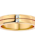 Verighetă cu Tăietură si Moissanite de 0.14 ct din 18k Aur Galben - Castelo.ro