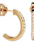 Cercei Hoop Vals cu Diamante Naturale de 0.92 ct din 18k Aur Galben - Castelo.ro