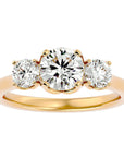 Inel de Logodnă Vivienne cu Trei Diamante Naturale de 1.62 ct din 18k Aur Galben - Castelo.ro
