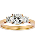 Inel de Logodnă Solitaire cu Trei Diamante Create în Laborator de 1.57 ct din 18k Aur Galben - Castelo.ro