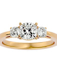 Inel de Logodnă Solitaire cu Trei Diamante Create în Laborator de 1.57 ct din 18k Aur Galben - Castelo.ro
