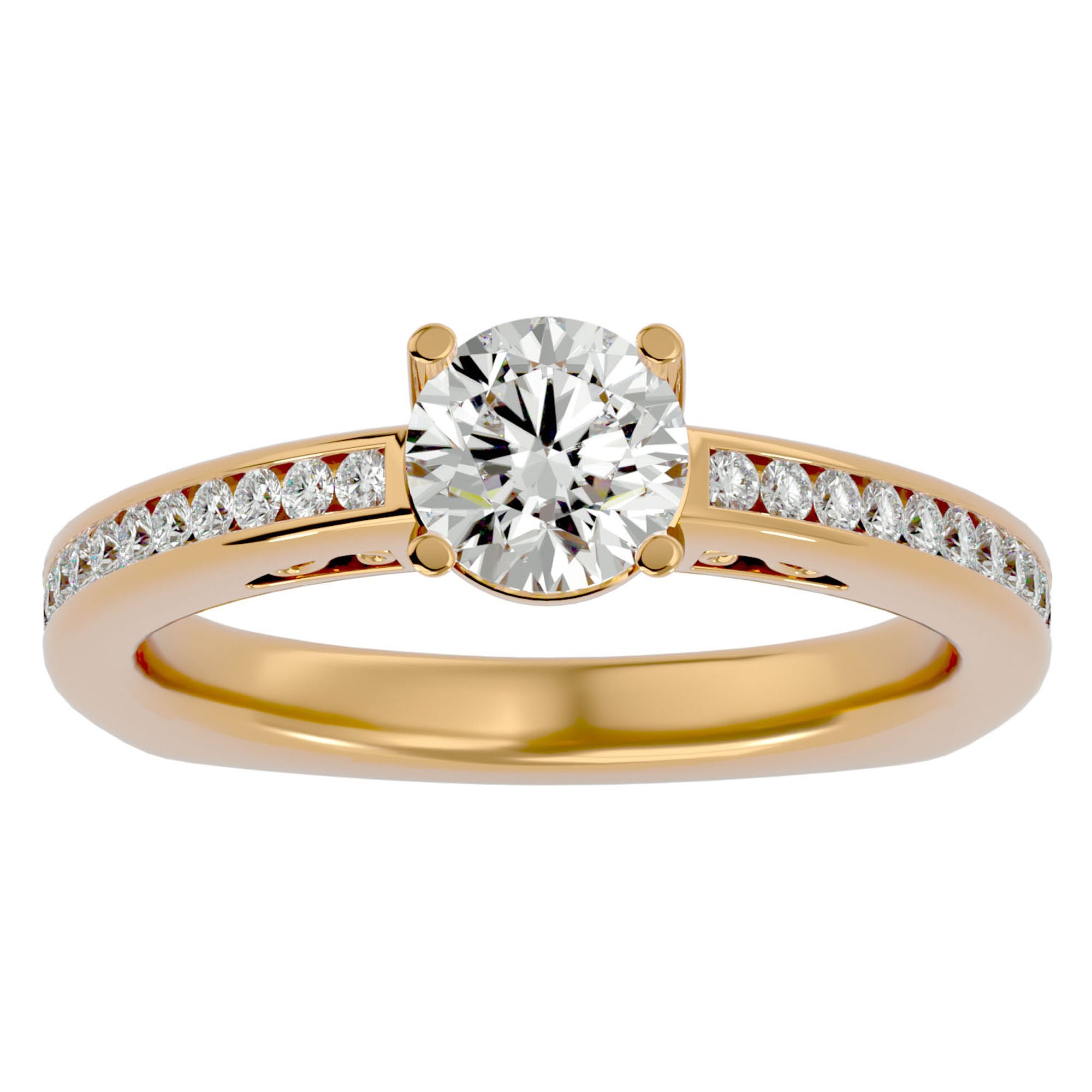 Inel de Logodnă Bastille din Aur 14k cu Moissanite de 1.27 ct din 14k Aur Galben - Castelo.ro