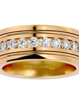 Verighetă Juliette cu Bandă De Moissanite de 1.01 ct din 18k Aur Galben - Castelo.ro