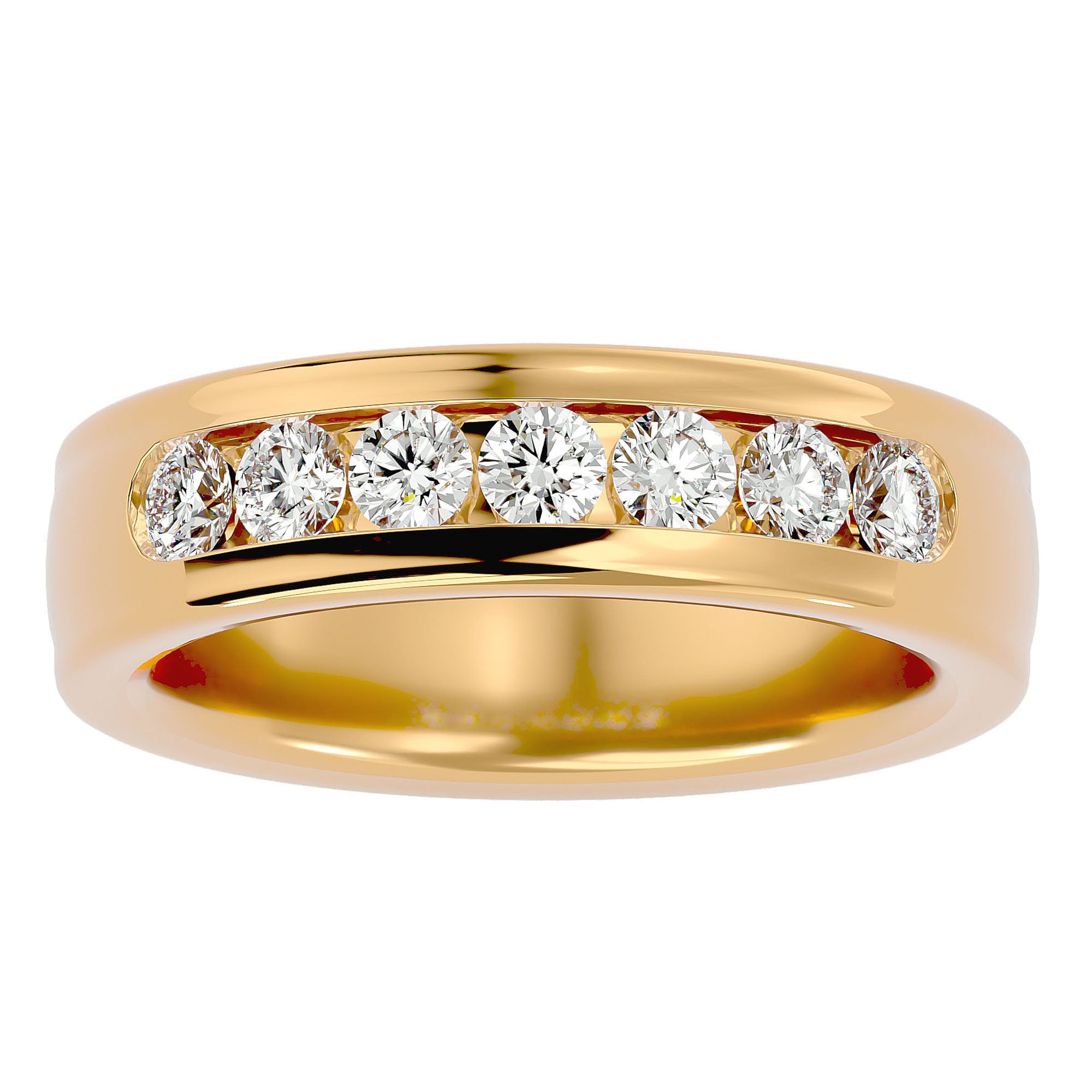 Verighetă din Aur 14k cu Bandă De Diamante Naturale de 1.03 ct din 14k Aur Galben - Castelo.ro