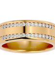 Verighetă Solène Cu Două Rânduri De Diamante Create în Laborator de 0.46 ct din 18k Aur Galben - Castelo.ro