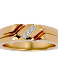 Verighetă din Aur 14k cu Tăietură si Diamante Naturale de 0.18 ct din 14k Aur Galben - Castelo.ro
