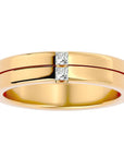 Verighetă din Aur 14k cu Tăietură si Diamante Create în Laborator de 0.14 ct din 14k Aur Galben - Castelo.ro