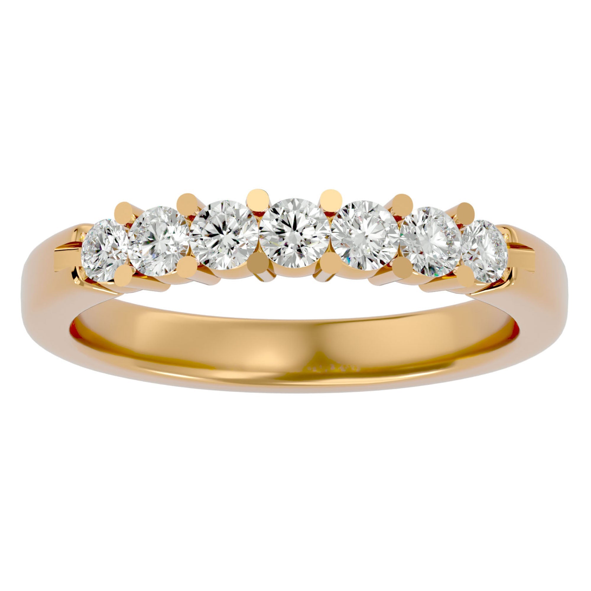 Inel Eternity din Aur 14k Cu 7 Diamante Create în Laborator de 0.53 ct din 14k Aur Galben - Castelo.ro