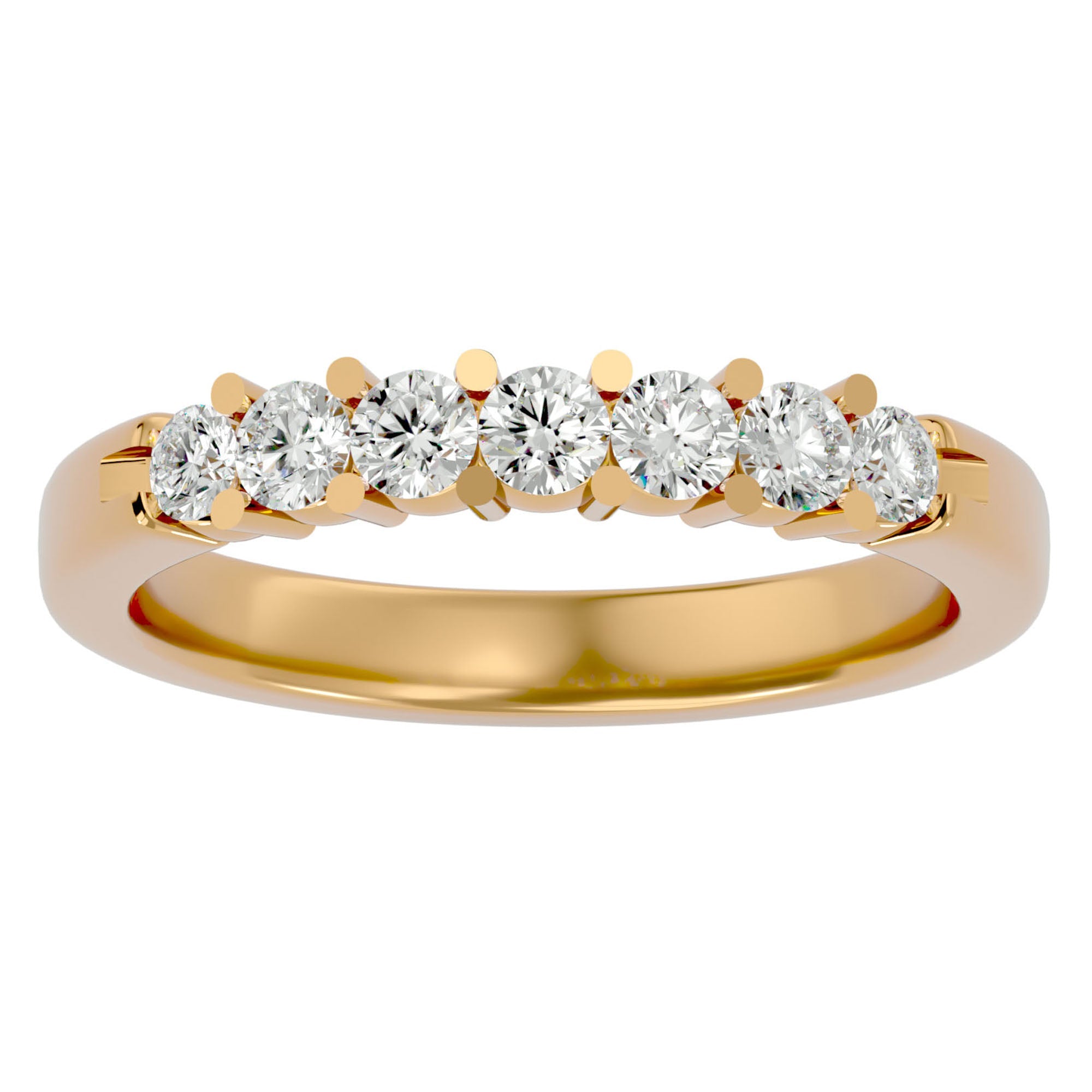 Inel Eternity din Aur 14k Cu 7 Diamante Naturale de 0.53 ct din 14k Aur Galben - Castelo.ro