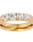 Verighetă Eternity cu 4 Diamante Naturale de 0.96 ct din 18k Aur Galben - Castelo.ro