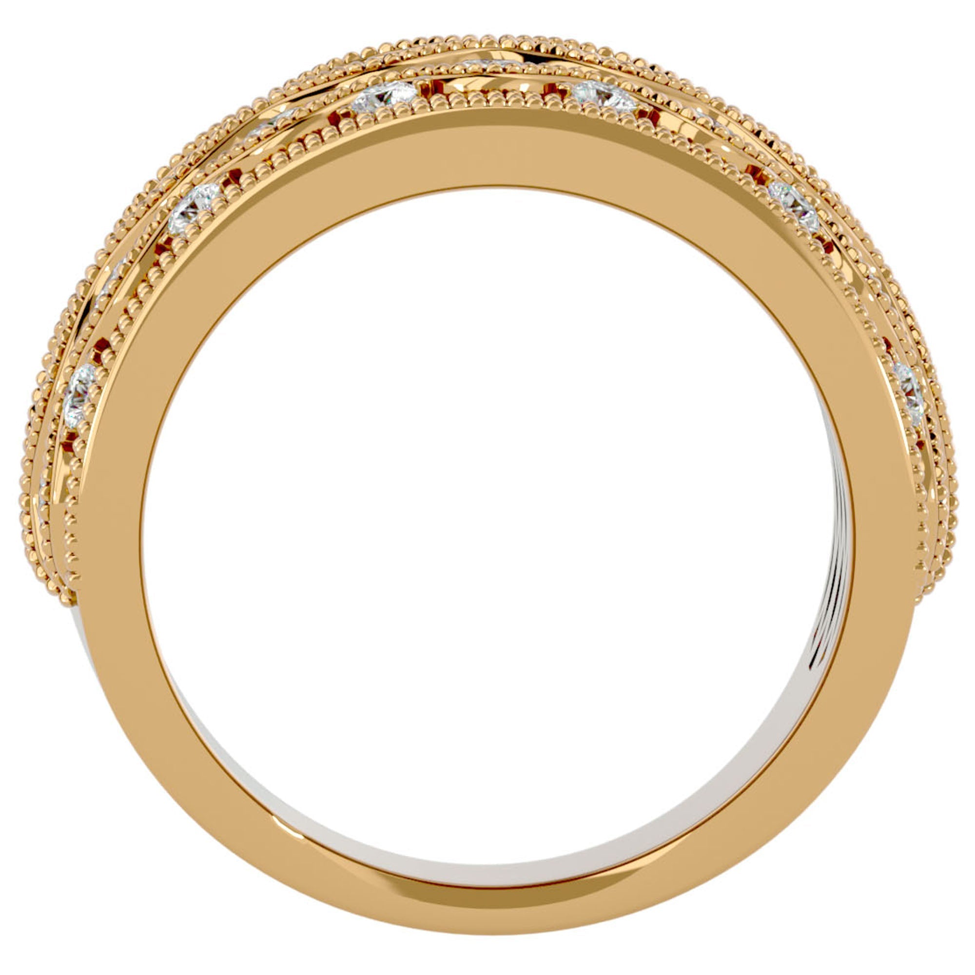 Inel Regal Vintage din Aur 14k cu Diamante Create în Laborator de 1.73 ct din 14k Aur Galben - Castelo.ro