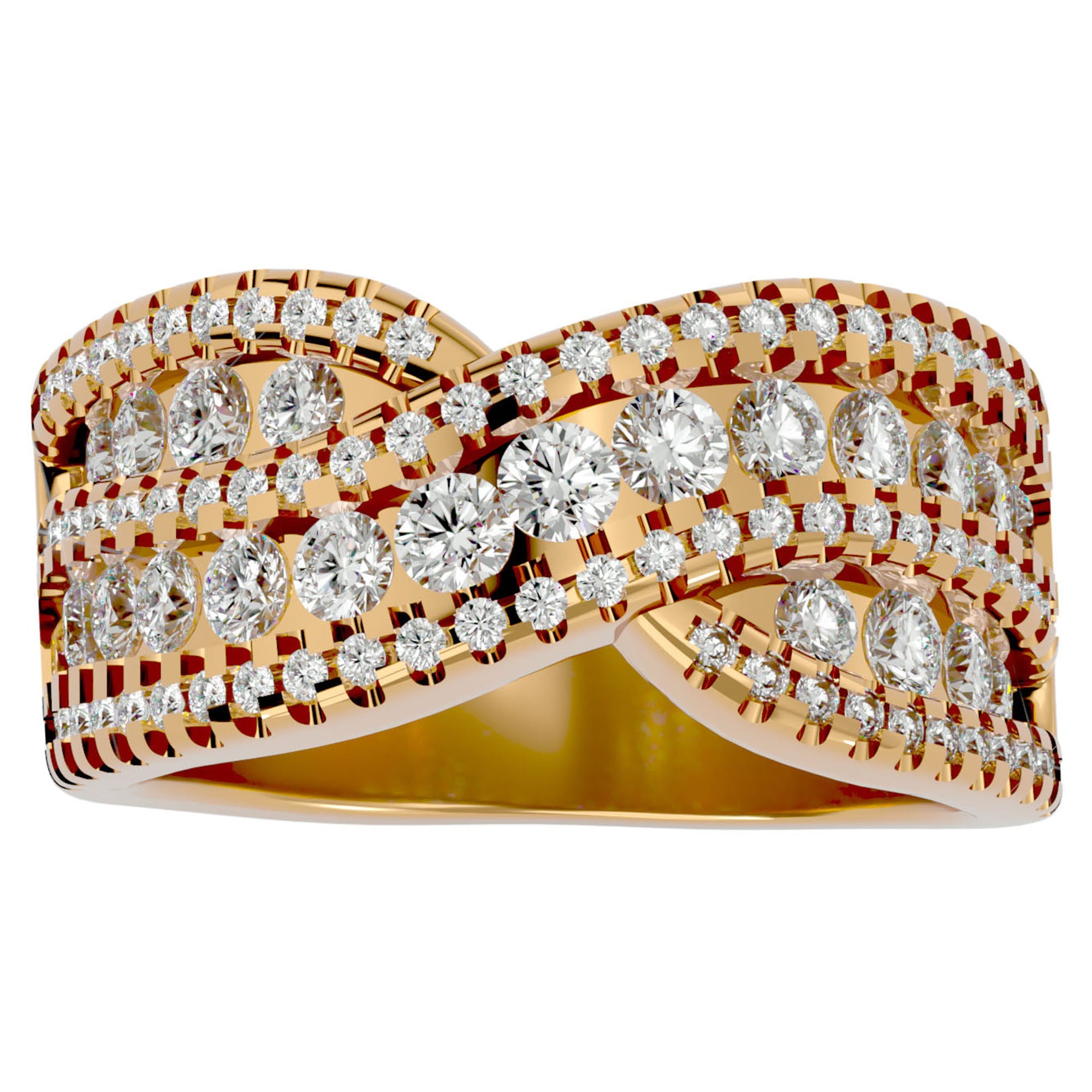 Inel Nobil cu Diadema de Diamante Naturale de 1.26 ct din 18k Aur Galben - Castelo.ro