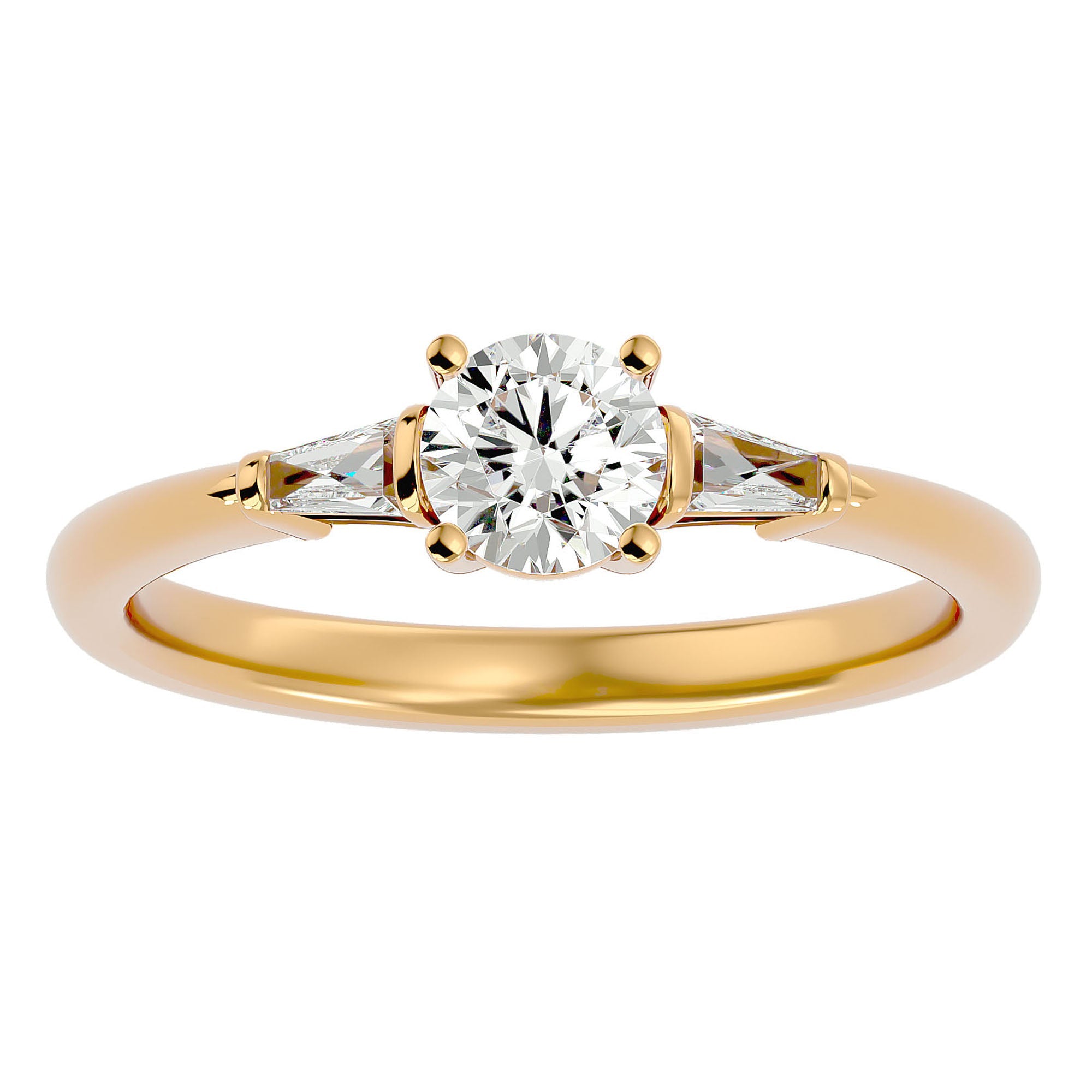Inel de Logodnă Solitaire din Aur 14k cu Moissanite de 0.69 ct din 14k Aur Galben - Castelo.ro