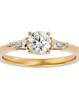 Inel de Logodnă cu Trei Moissanite de 0.93 ct din 18k Aur Galben - Castelo.ro