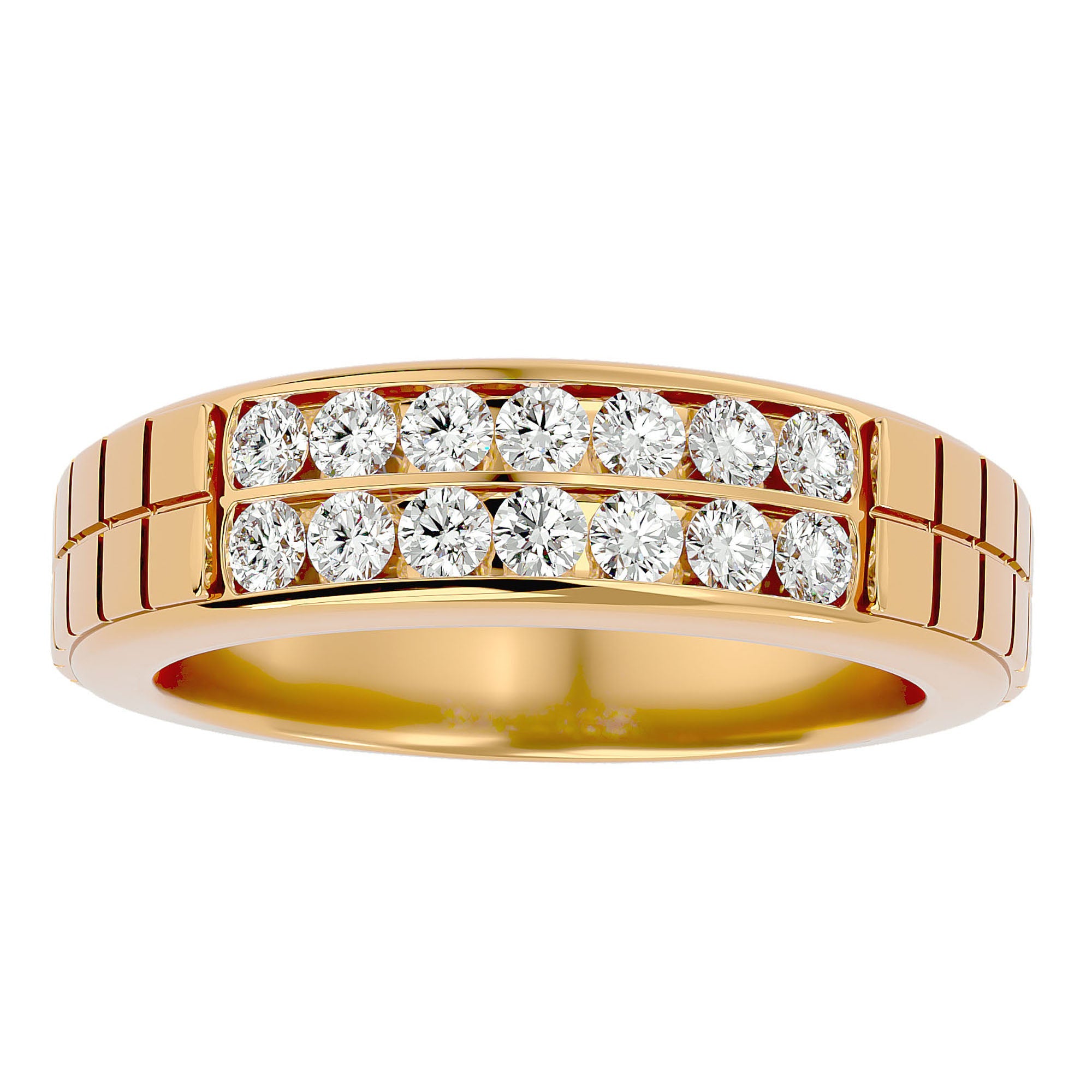 Inel Etern Dual cu Moissanite de 0.82 ct din 18k Aur Galben - Castelo.ro